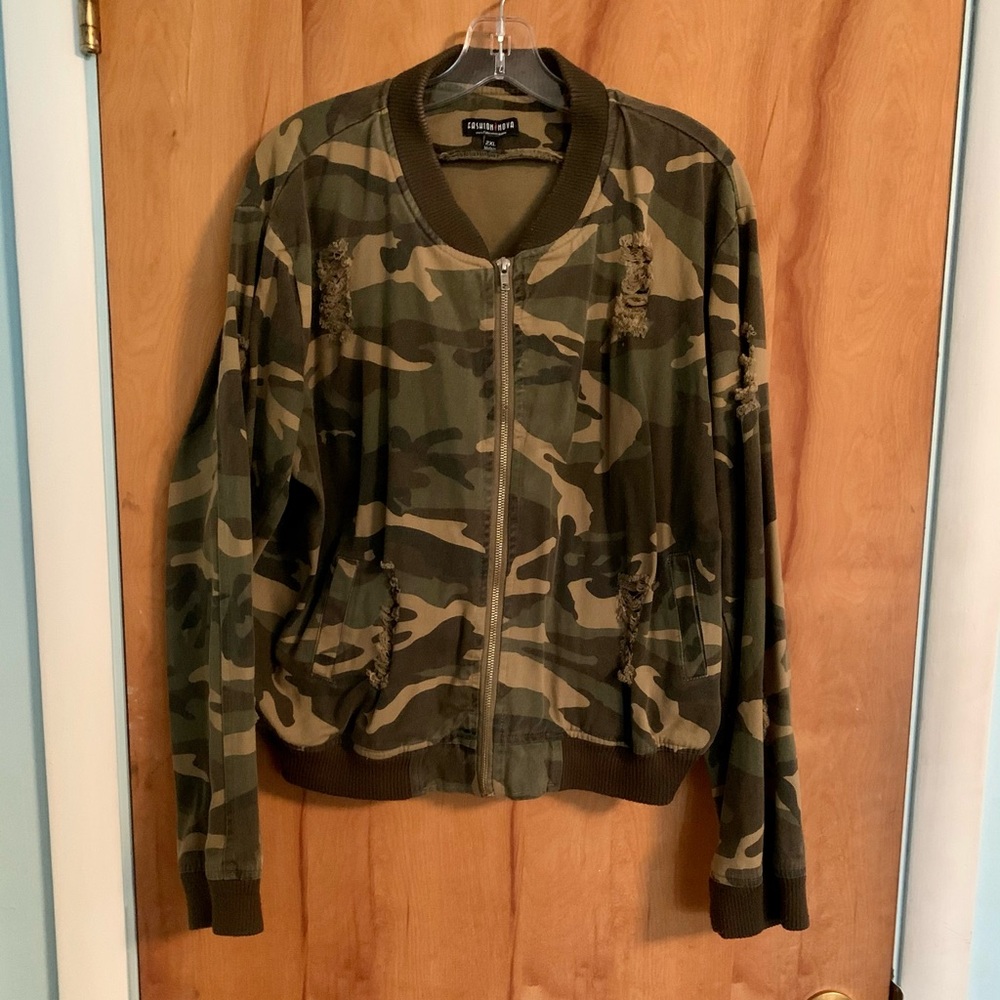 Fashion Nova_(EUC) Cameo Bomber Jacket_Size 2X